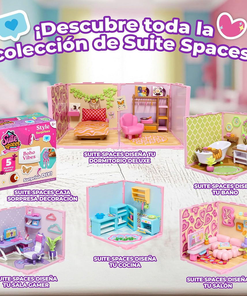 Suite Spaces Design Your Kitchen DIY Dollhouse Playset with 20 Accessories, Customizable Modular Kitchen Room for 3-4 Inch Dolls, Kids 6+