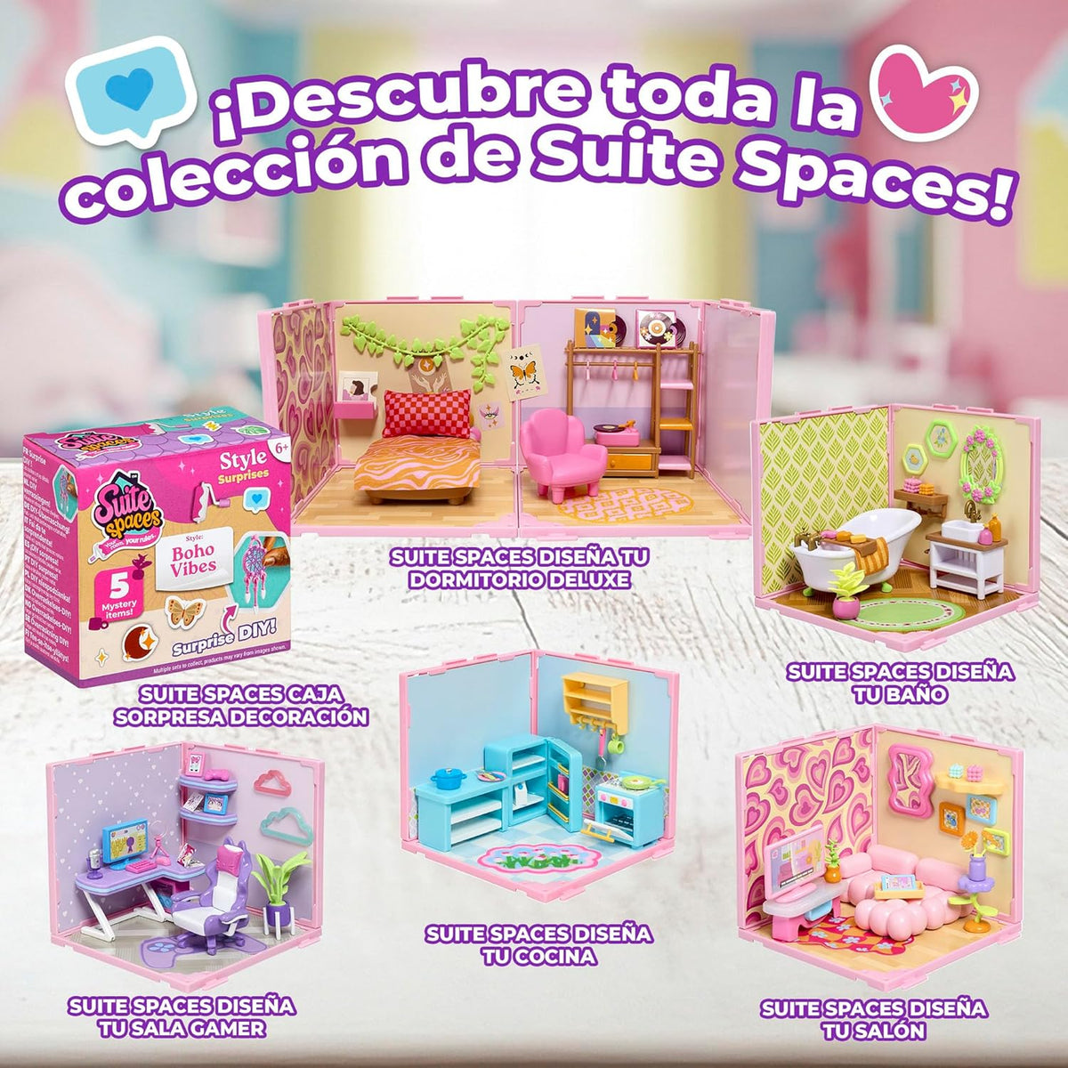 Suite Spaces Design Your Kitchen DIY Dollhouse Playset with 20 Accessories, Customizable Modular Kitchen Room for 3-4 Inch Dolls, Kids 6+
