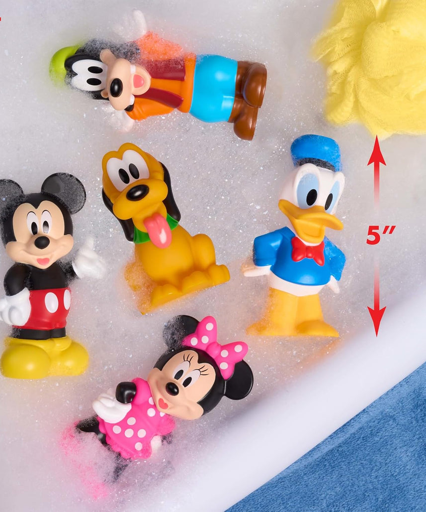 Disney Mickey Mouse Bath Caddy, 6-pieces, 5 Bath Toy Figures