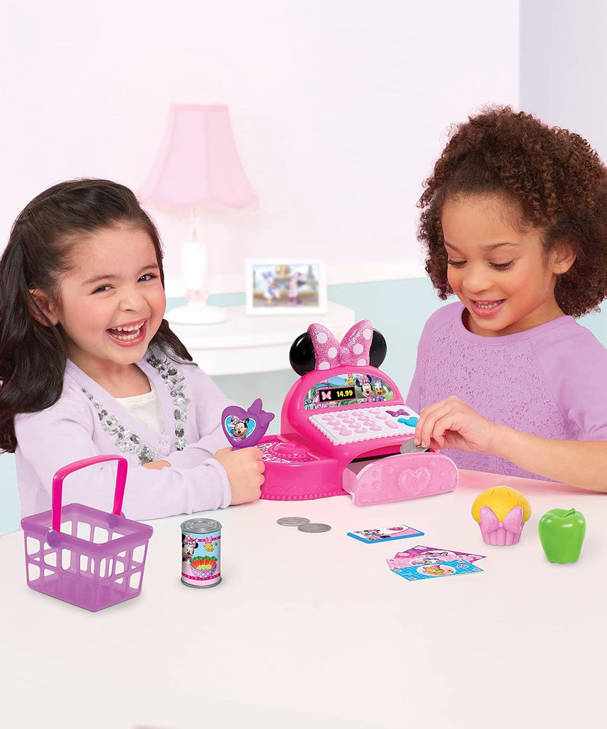 لعبة تسجيل نقدي ميني ماوس من ديزني جونيور مع أصوات، نقود وهمية، ماسح ضوئي للعب، ملحقات للأطفال من سن 3 سنوات فما فوق