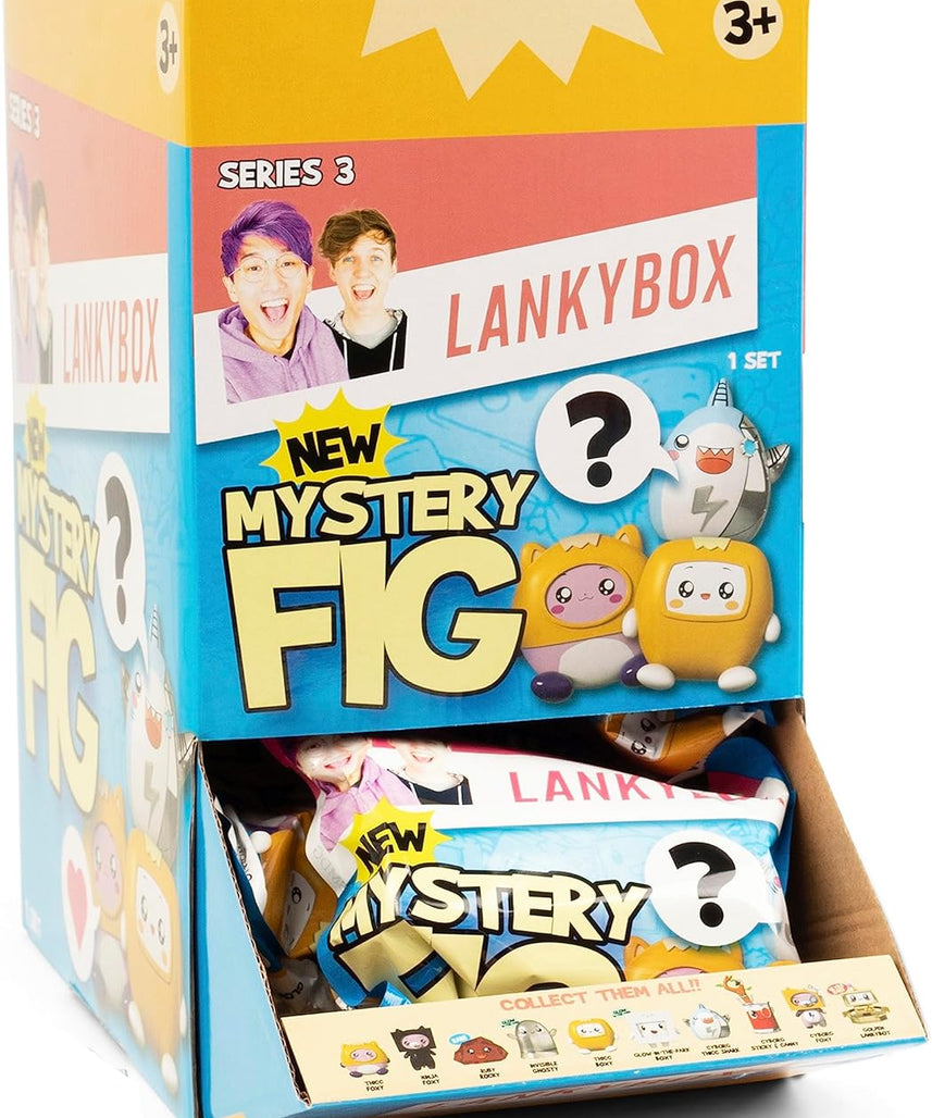 LankyBox Mini Mystery Figures Party Pack, Series 3, 24 Collectible Blind Box Mini Figures, Glow-in-the-Dark Editions, Officially Licensed LankyBox Merch
