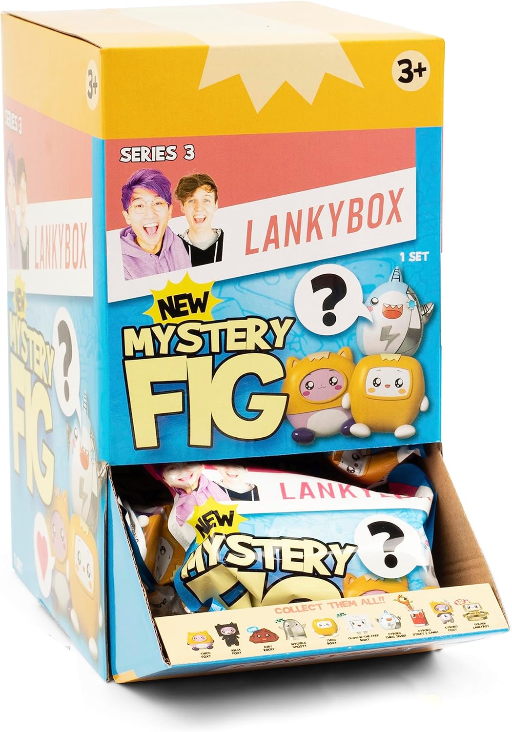 LankyBox Mini Mystery Figures Party Pack, Series 3, 24 Collectible Blind Box Mini Figures, Glow-in-the-Dark Editions, Officially Licensed LankyBox Merch