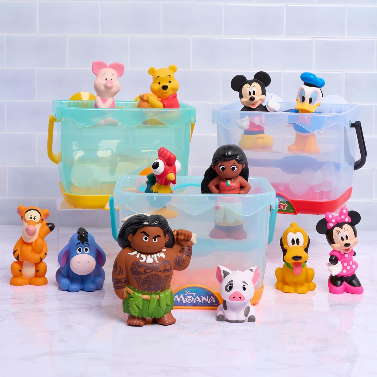 Disney The Little Mermaid Bath Caddy, 6-pieces, 5 Bath Toy Figures