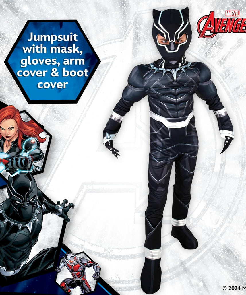 Party Centre Marvel Avengers Black Panther Classic Costume, 7-8 years