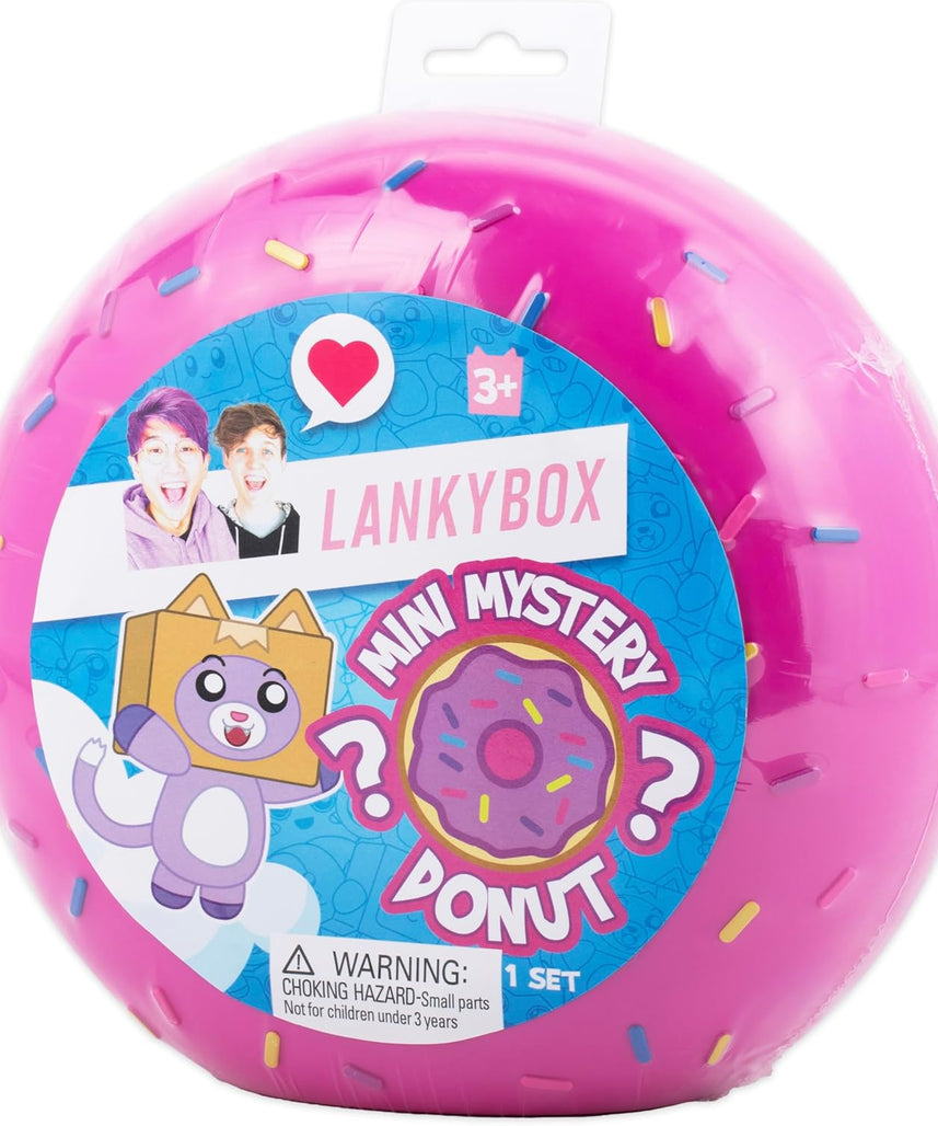 LankyBox Mini Mystery Donut Collectible Toy with 2 Mystery Figures, Mystery Squishy, Stickers, Official YouTube Channel Merch for Kids 3+