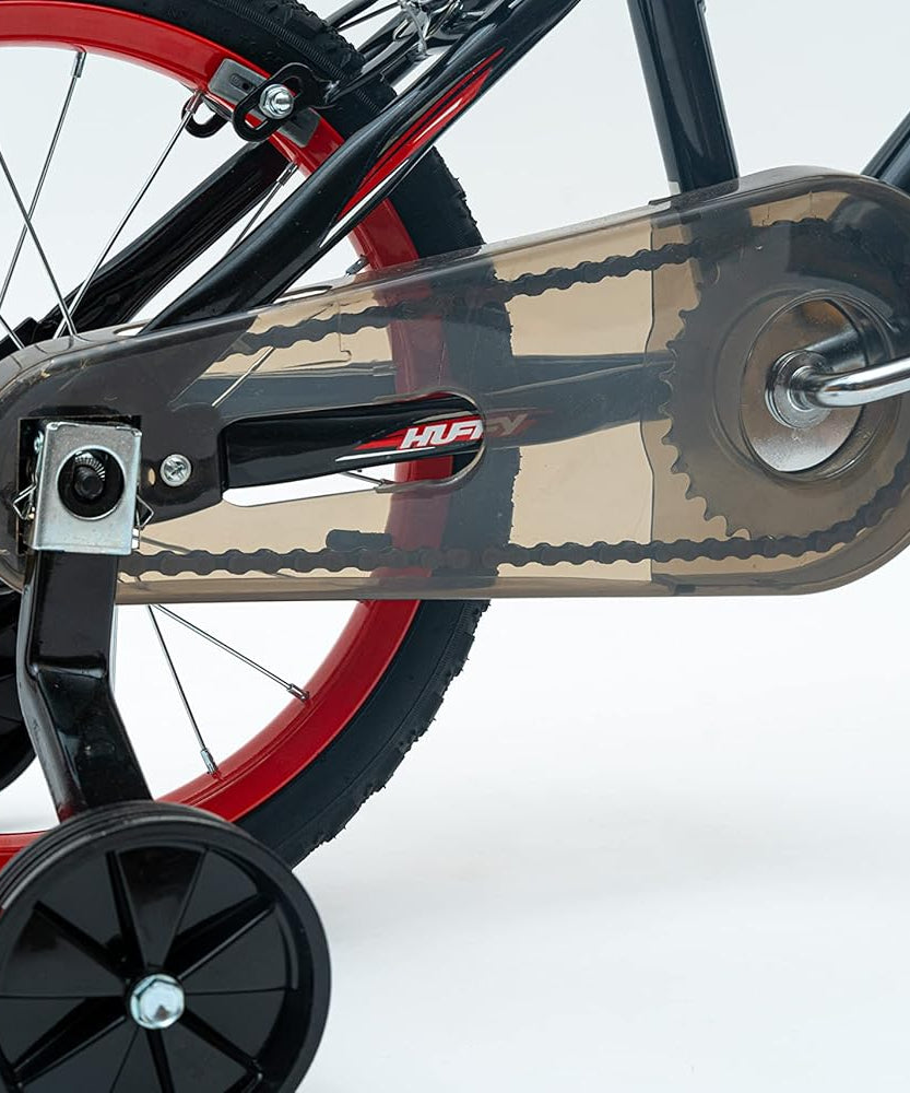 Huffy Moto X 16 Inch Kids Bike, Black, Unisex Youth Bicycle with Stabilisers, BMX Styling, Quick Connect Assembly, Ages 5-7