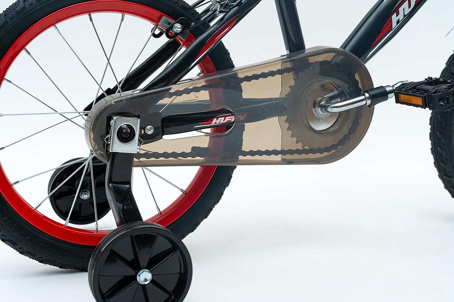 Huffy Moto X 16 Inch Kids Bike, Black, Unisex Youth Bicycle with Stabilisers, BMX Styling, Quick Connect Assembly, Ages 5-7