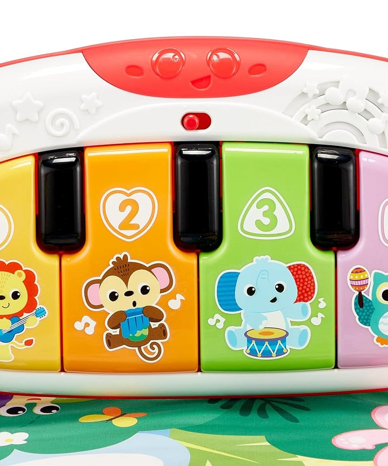 Winfun Jungle Pals Kick ’N Play Musical Gym | Baby Activity Play Mat with Lights & Sounds | Infant Gym with Hanging Toys & Musical Kicking Pad for Newborns 0M+