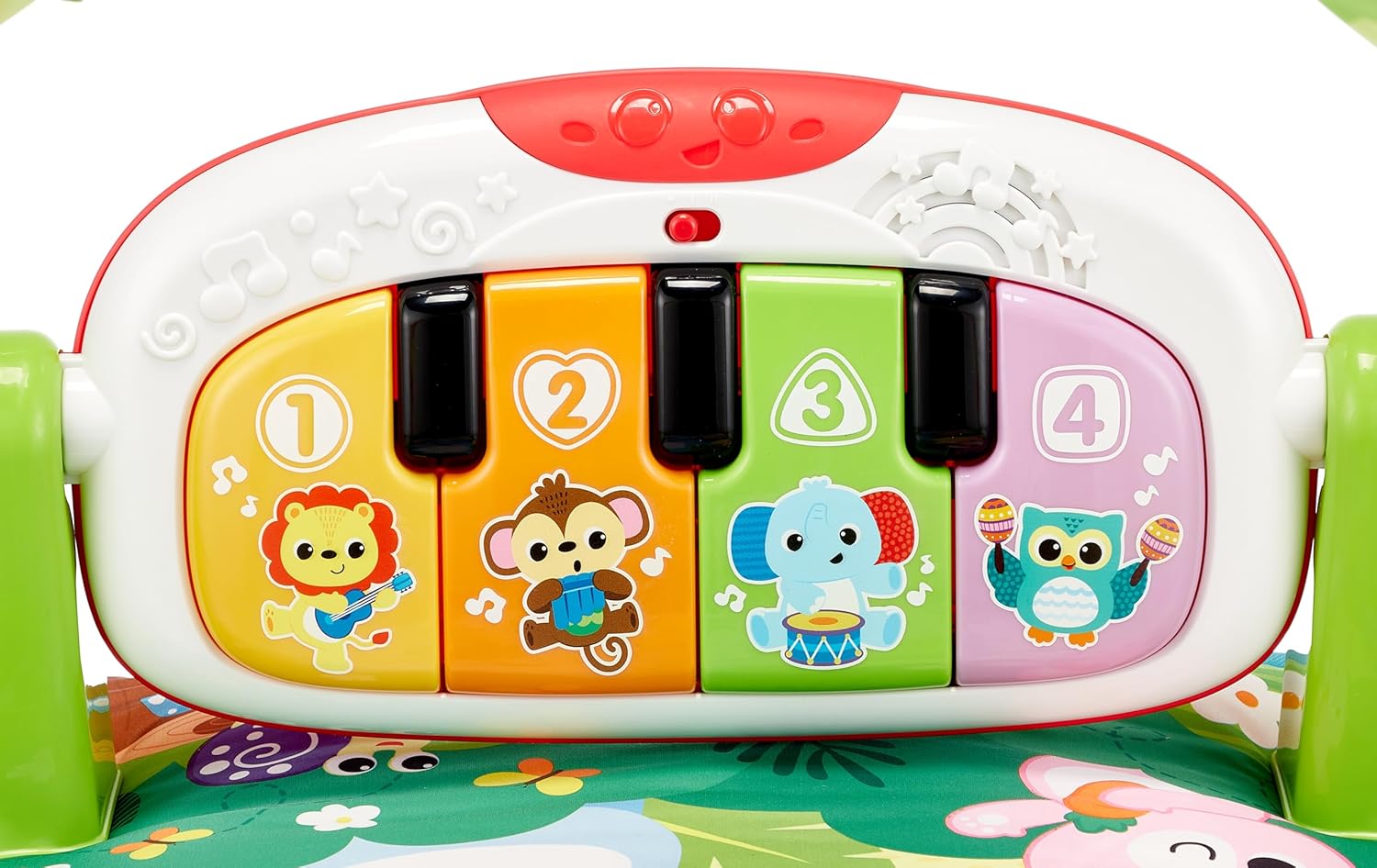 Winfun Jungle Pals Kick ’N Play Musical Gym | Baby Activity Play Mat with Lights & Sounds | Infant Gym with Hanging Toys & Musical Kicking Pad for Newborns 0M+