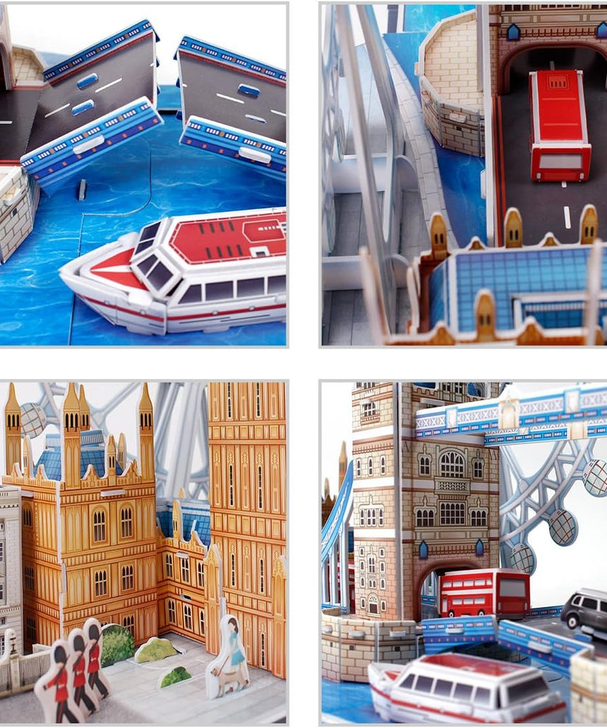 CubicFun 3D Puzzle City Line London Model Kit 107 Pieces City Skyline Landmarks DIY Craft Activity for Kids + Adults Ages 5+