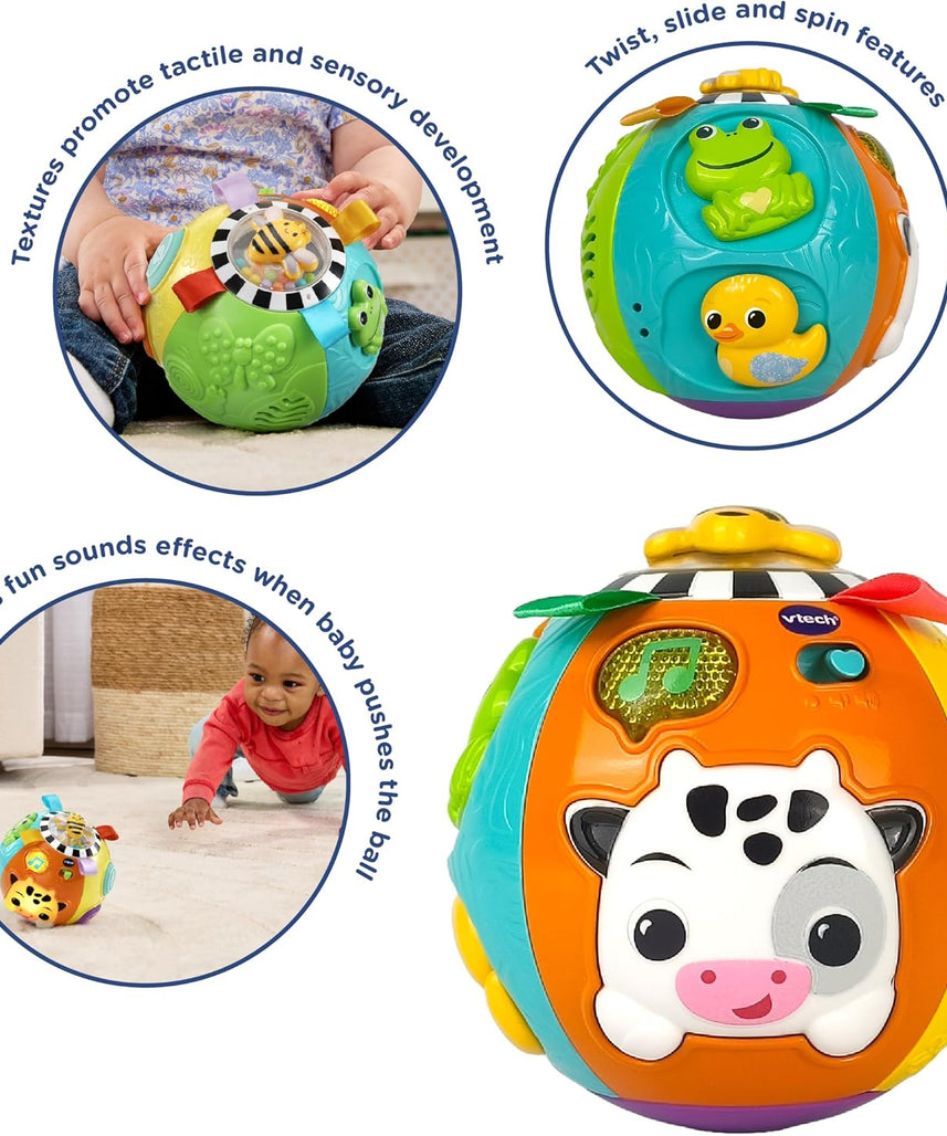 VTech Animal Discoveries Ball Interactive Learning Toy with Lights Music Textures and Shapes for Babies