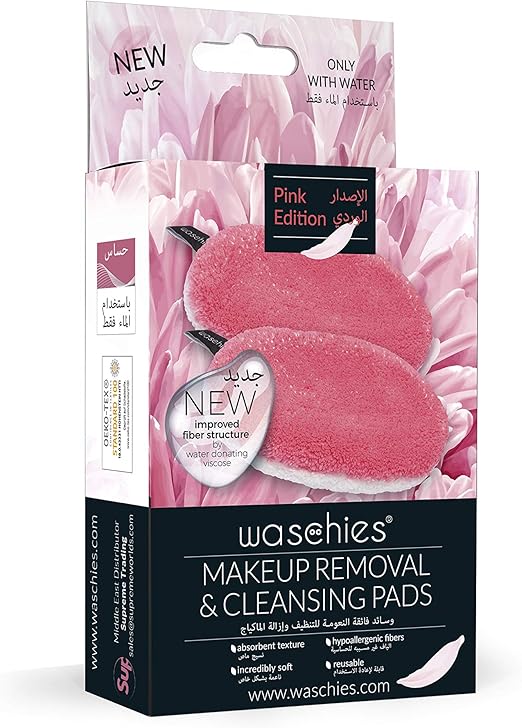 Waschies Faceline Washable Make-Up Removal Pads, Set Of 2