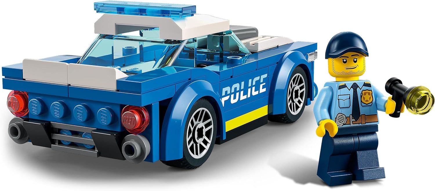 LEGO 60312 City Police Car Toy for Kids 5 plus Years Old with Officer Minifigure, Small Gift Idea, Adventures Series, Chase Vehicle Building Set
