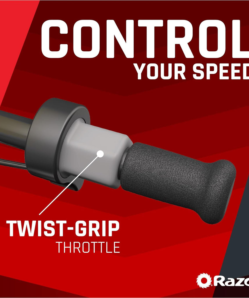 دراجة Razor MX125 Dirt Rocket الكهربائية للأطفال من سن 7 سنوات فما فوق، محرك عزم دوران عالي 100 واط، دفع خلفي، سرعات تصل إلى 8 أميال في الساعة، وقت تشغيل 40 دقيقة، لون أسود