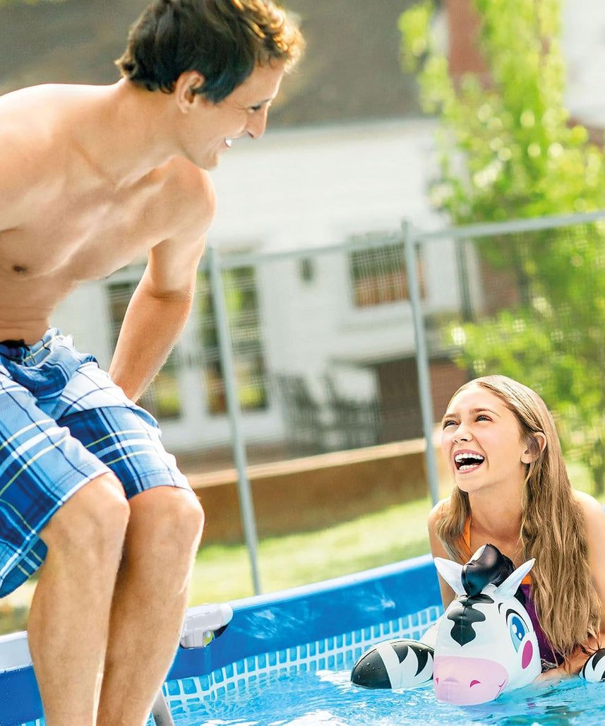 Intex 28273NP Rectangular Frame Pool – 17.7 x 86.6 x 33.1 inches (450 x 220 x 84 cm), Durable Above-Ground Pool for Summer Fun