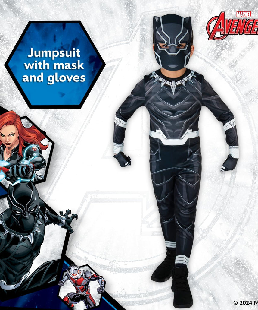 Party Centre Marvel Avengers Black Panther Classic Costume, 3-4 years