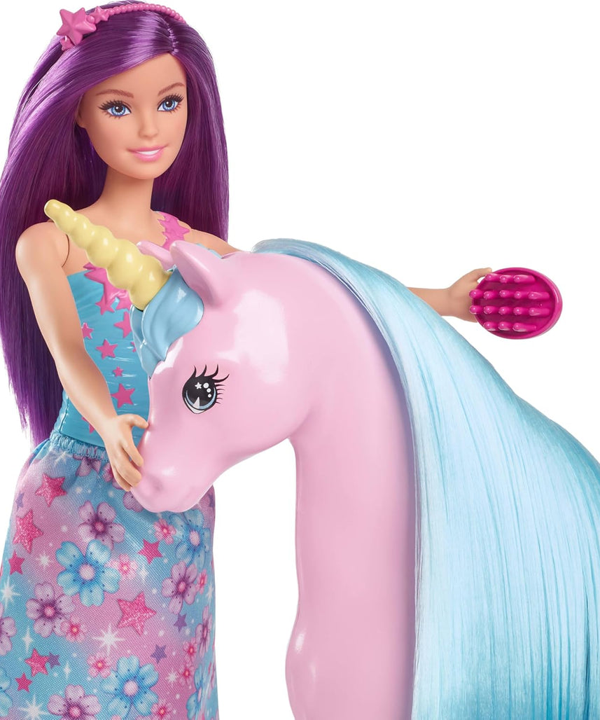 Barbie Mattel Doll & Unicorn Fantasy Playset – Magical Adventure Toy