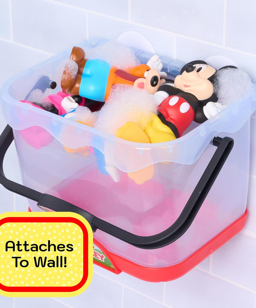 Disney Mickey Mouse Bath Caddy, 6-pieces, 5 Bath Toy Figures
