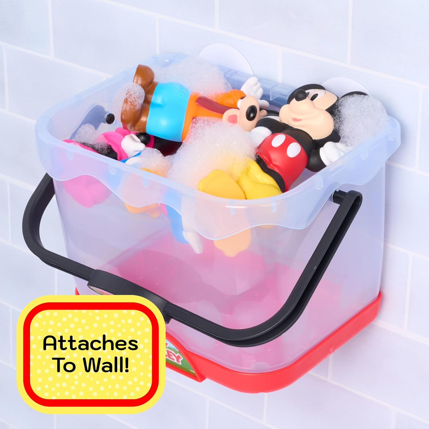 Disney Mickey Mouse Bath Caddy, 6-pieces, 5 Bath Toy Figures