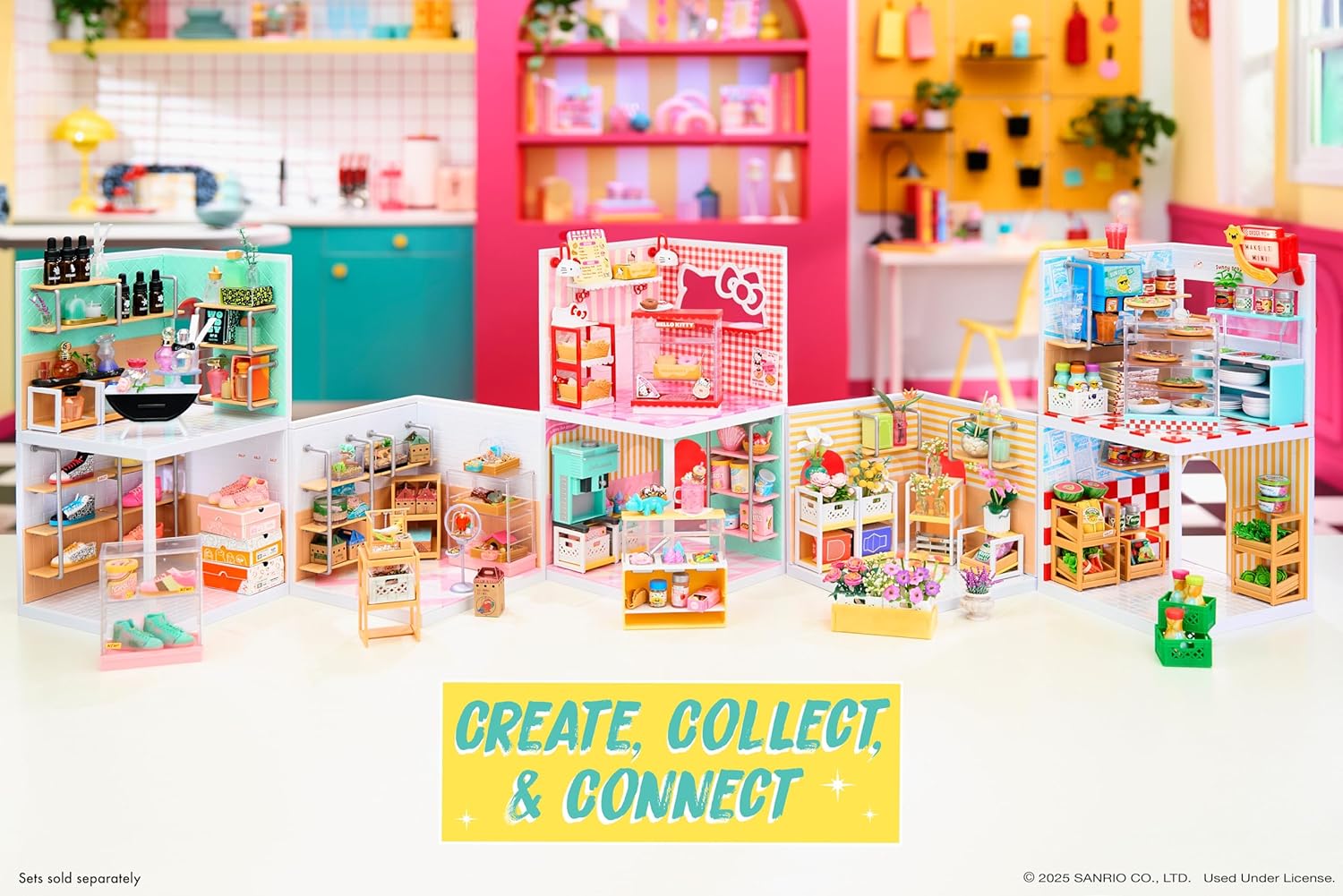 MGA's Miniverse Make It Mini Spaces Hello Kitty - Building Kit, Customisable, Craft, Room, Hobby, Collector, Display, Non-Edible, for Collectors and Children from 8 Years