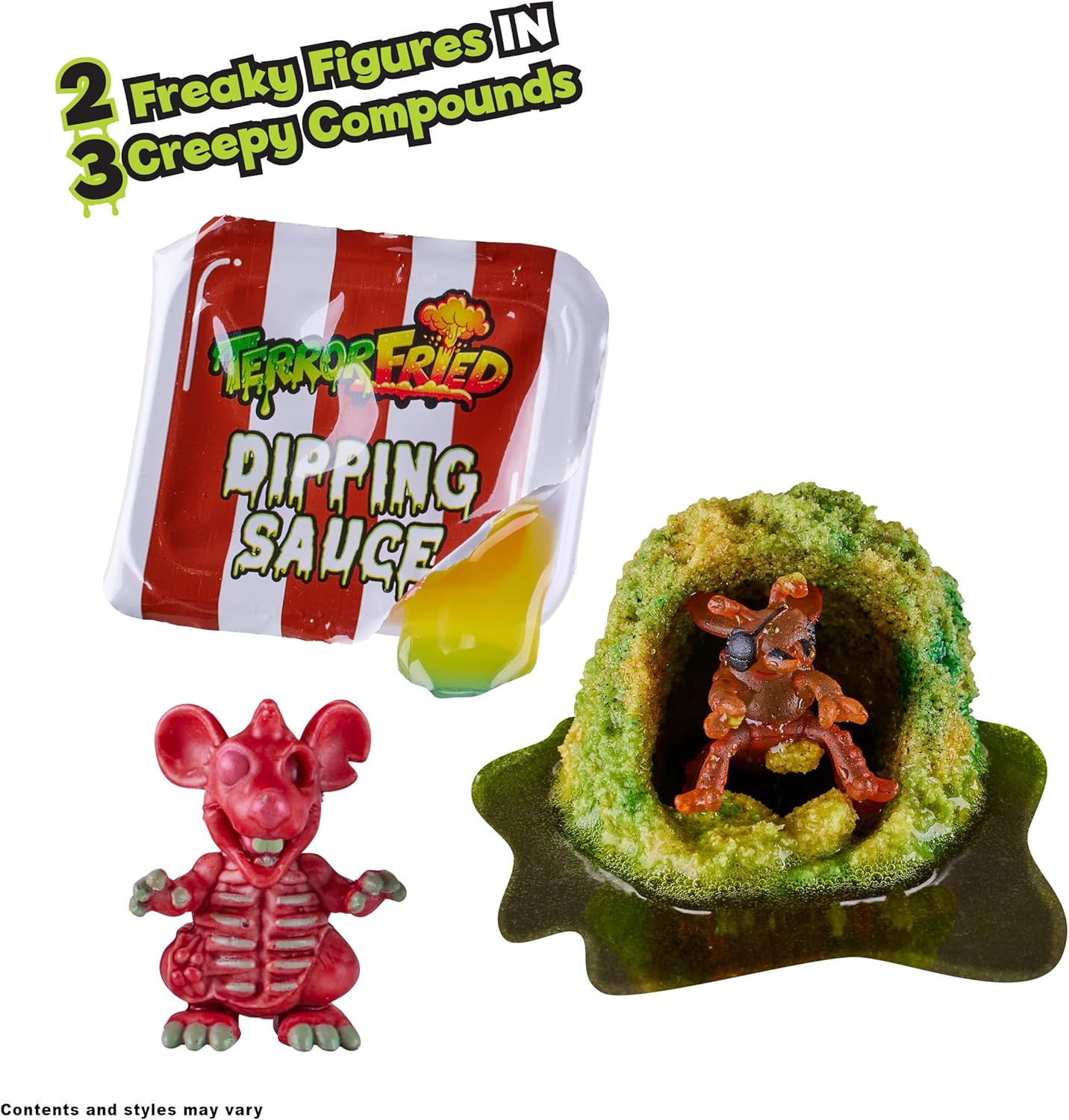 Terror Fried 08091 Nasty Nibbles, Gross Collectible Figures and Slime for Boys Ages 4-10, Multi-Compound Interactive Play Set with Fizz, Squish, Crack and Ooze, Sensory and Collectible Toys