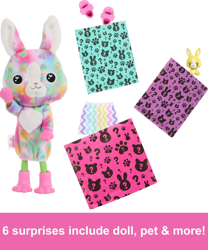 Barbie Cutie Reveal Chelsea Doll & Accessories, Color Dream Series Small Doll in Animal Plush Costume with 6 Surprises Including Color Change (Styles May Vary)