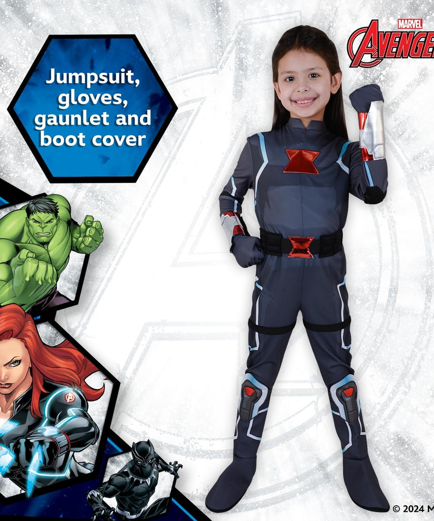 Party Centre Marvel Black Widow Classic Costume, Superhero Child Costume, Cosplay Dress Up, Large