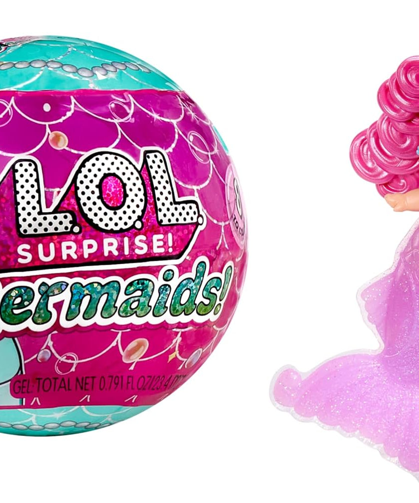 مفاجأة LOL! حورية البحر الصغيرة، ذيل متغير اللون، اصنعي ذيل حورية البحر الخاص بكِ، 8 دمى قابلة للتجميع مع إكسسوارات أنيقة، لعبة إبداعية للأطفال من سن 4 سنوات فما فوق