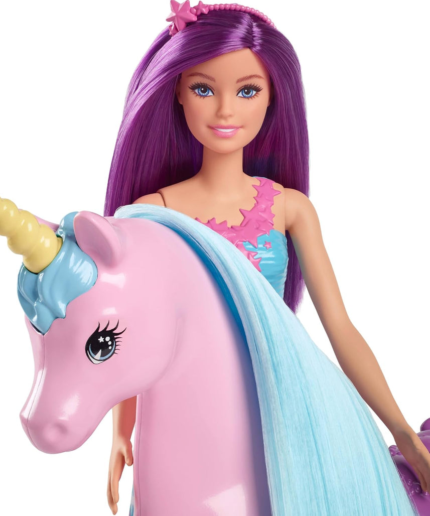 Barbie Mattel Doll & Unicorn Fantasy Playset – Magical Adventure Toy
