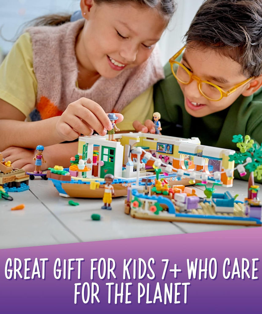 مجموعة بناء منزل القارب القناة 41702 من ليجو فريندز، 737 قطعة مع 4 دمى صغيرة، بما في ذلك ميا ولعبة حيوان واحدة، هدية عيد ميلاد للأطفال من سن 7 سنوات فما فوق