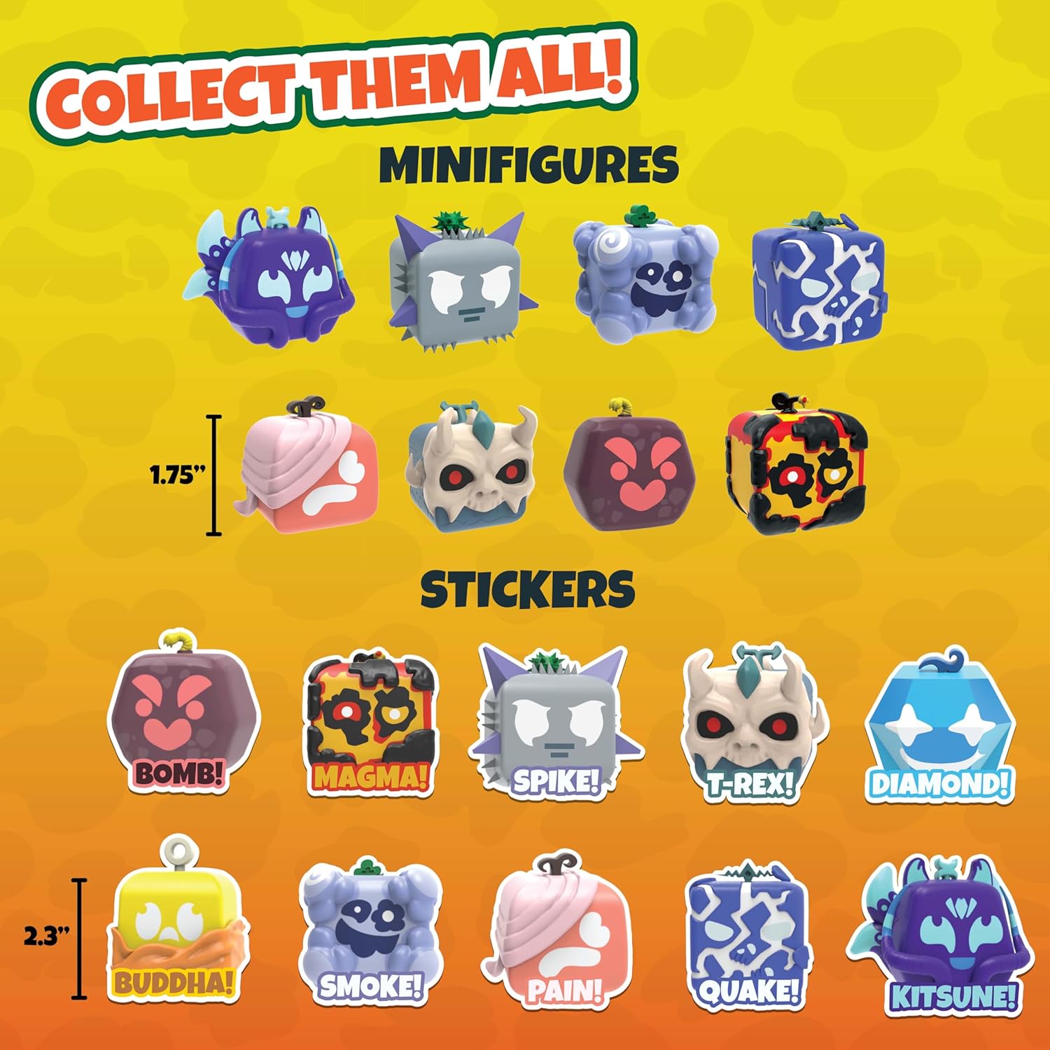 Blox Fruits Mystery Mini Bundle Series 2 Collectibles Pack with Plush Mini Figure Stickers and DLC Code 5+