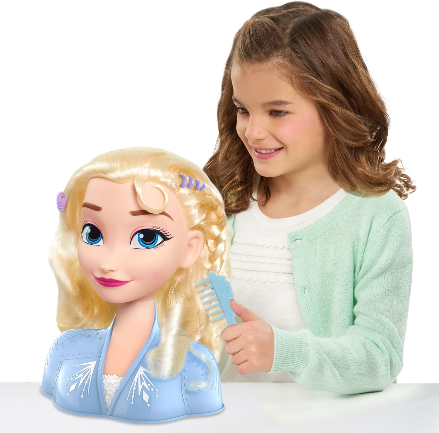Disney Frozen 2 Elsa Styling Head, 14-Pieces, Hair Styling Doll for Kids, Ages 3+