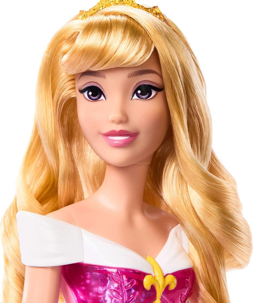 Disney Princess Aurora Sleeping Beauty Posable Fashion Doll with Sparkling Outfit, Accessories, and Royal Color Reveal Surprise – Gift for Kids, HLW09
