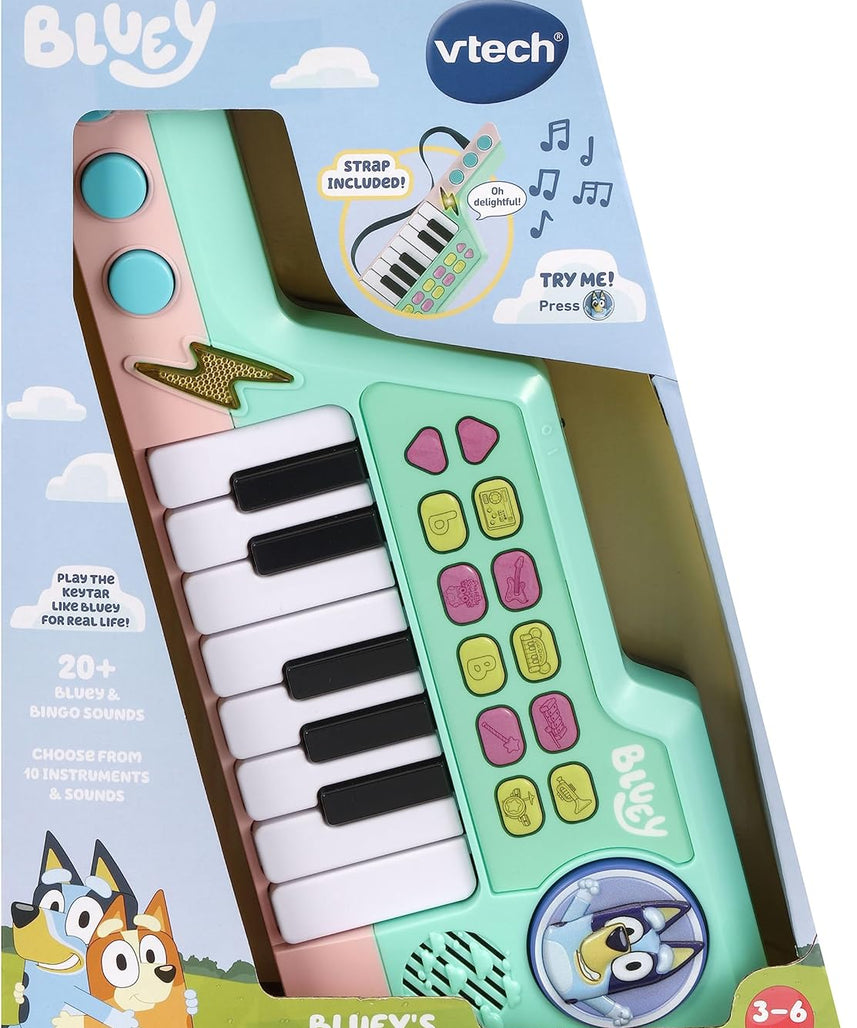 VTech Bluey Keytar, Interactive Musical Toy with 5 Instrument Sounds & 10 Melodies, Kids 3+ Years (English Version)