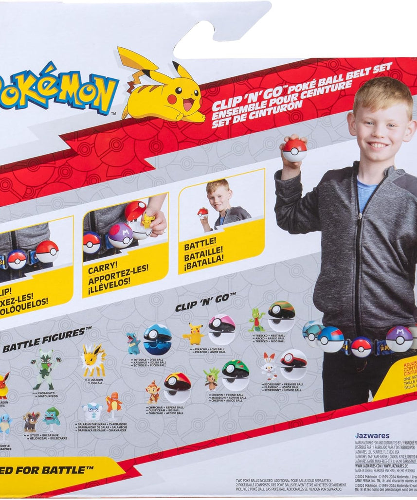 Pokémon Clip 'N' Go Poke Ball Belt Set with Charmander + Luxury Ball + Great Ball, Official Detailed Figures, Action Figure, Become a Pokemon Trainer, 4 Years +