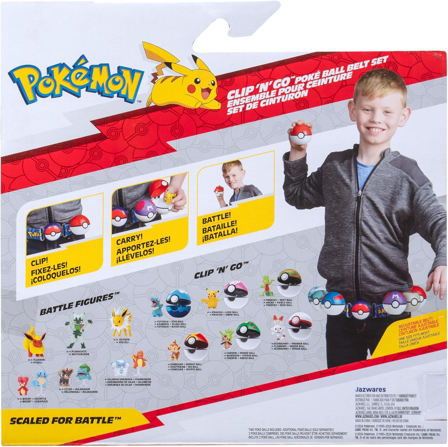 Pokémon Clip 'N' Go Poke Ball Belt Set with Charmander + Luxury Ball + Great Ball, Official Detailed Figures, Action Figure, Become a Pokemon Trainer, 4 Years +