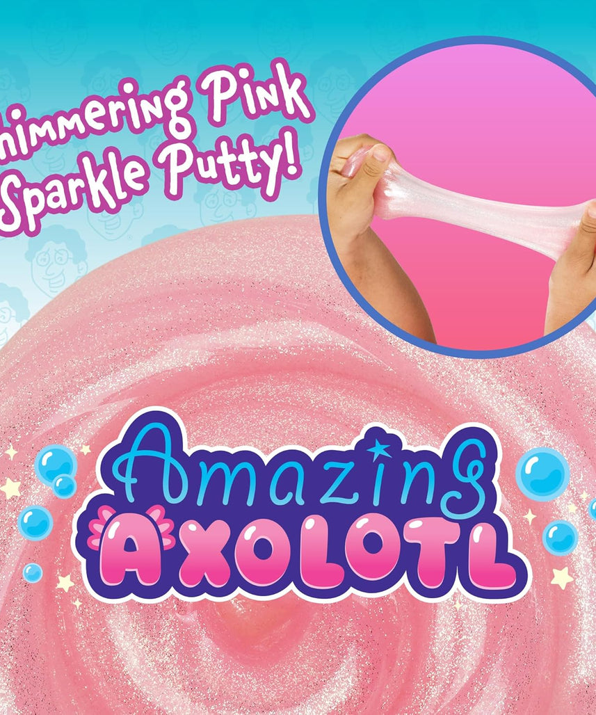 Crazy Aaron’s Amazing Axolotl Thinking Putty, Shimmering Pink Sensory Fidget Putty in 4” Tin, Non-Toxic Stretchy Creative Play Putty for Kids & Adults Ages 3+