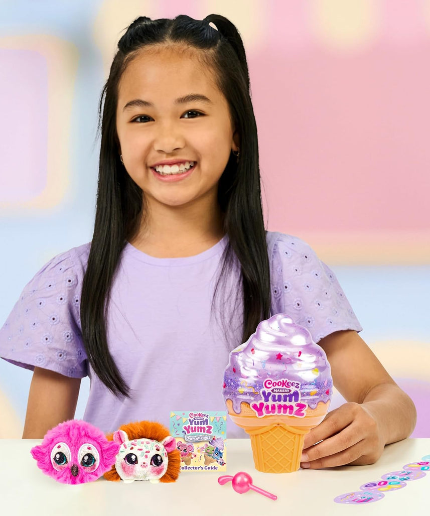 Cookeez Makery Yum Yumz Series 2 Twin Pack, Scented Surprise Plush Pets, Ice Cream Cone Reveal Toy, Collectible Plush Figures, Creative Unboxing Playset, 5 Years+