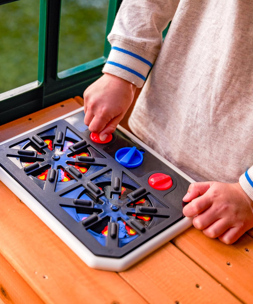 KidKraft Falcon Ridge Wooden Swing Set / Playset – Outdoor Playhouse with Slides, Swings, Rock Wall, Clubhouse, and Deluxe Kitchen for Kids Age 3-10 Years