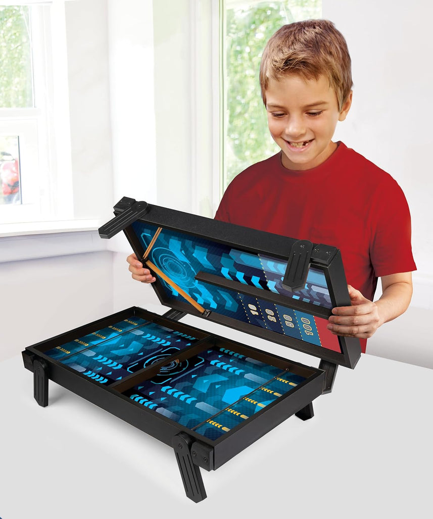 Ambassador 2 in 1 Sling Hockey and Rebound Shuffleboard Game for Kids 6+ Years, 2 Player Tabletop Action Game