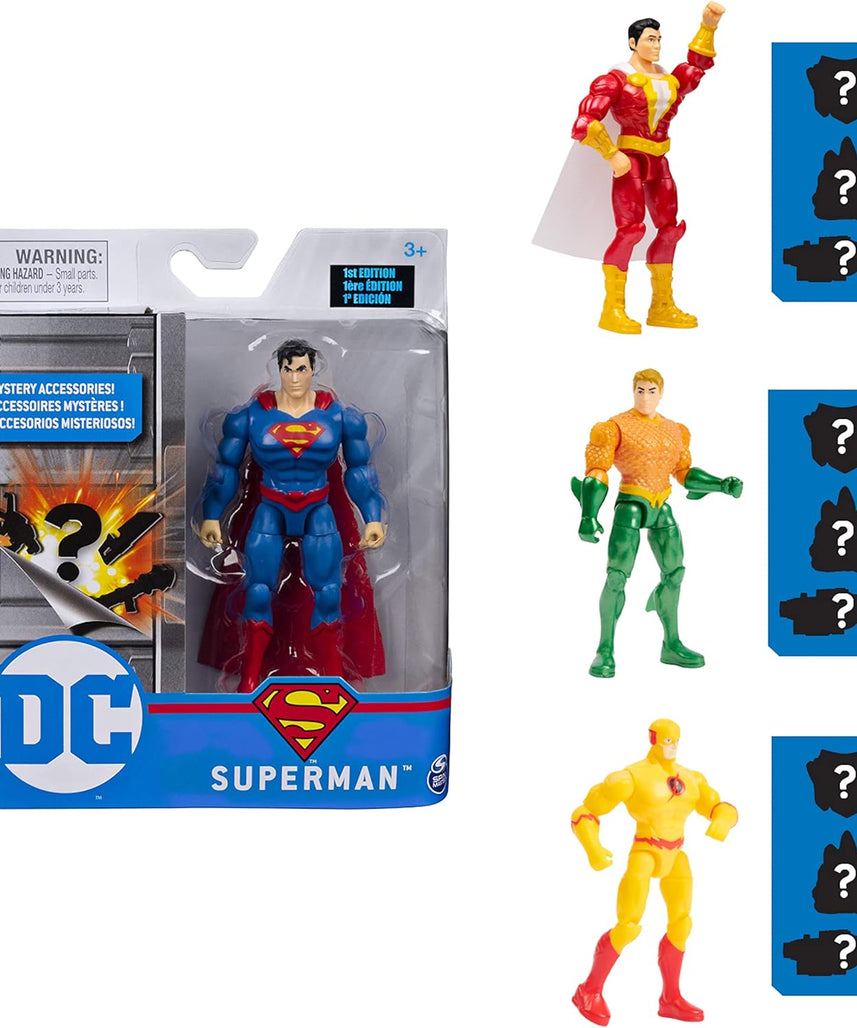 DC Comics 10-cm Action Figure with 3 Mystery Accessories, Collectible Superhero Toy for Kids Aged 3+, Adventure 4