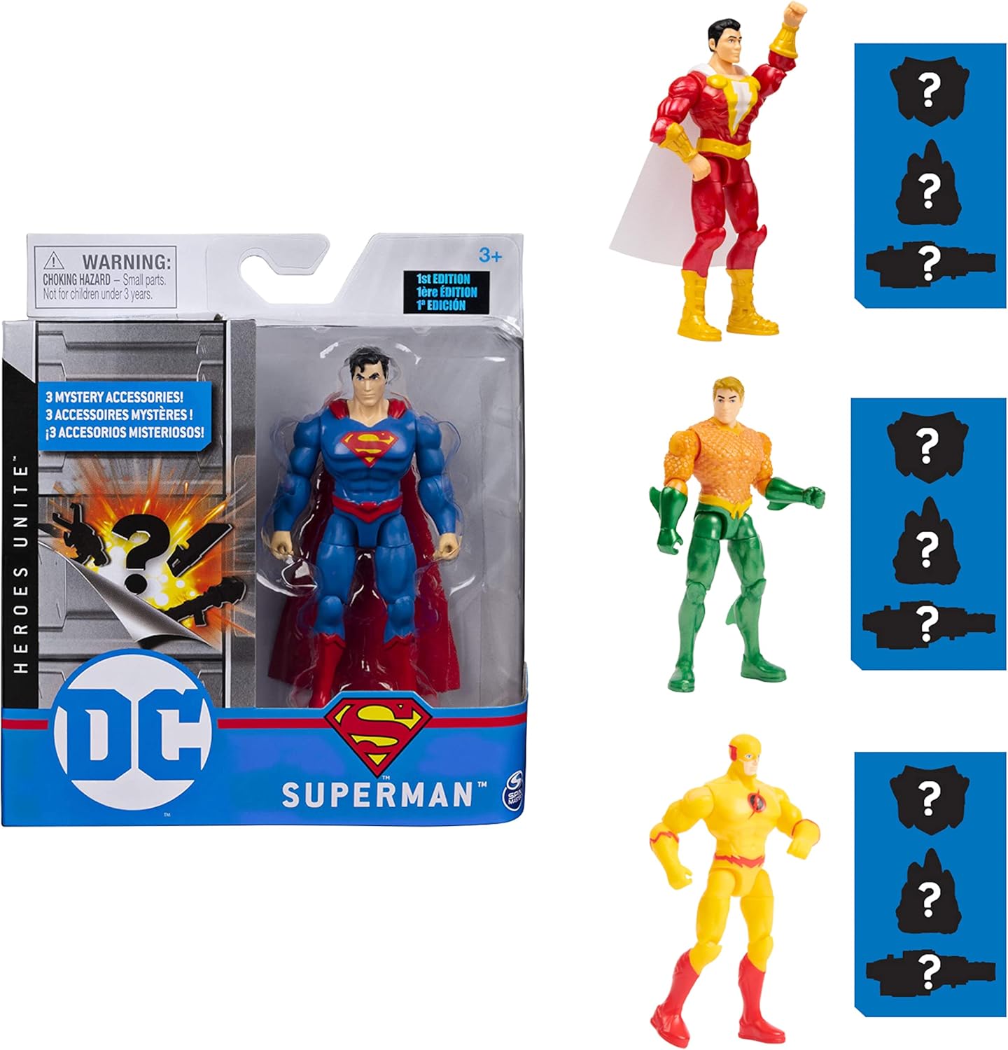 DC Comics 10-cm Action Figure with 3 Mystery Accessories, Collectible Superhero Toy for Kids Aged 3+, Adventure 4