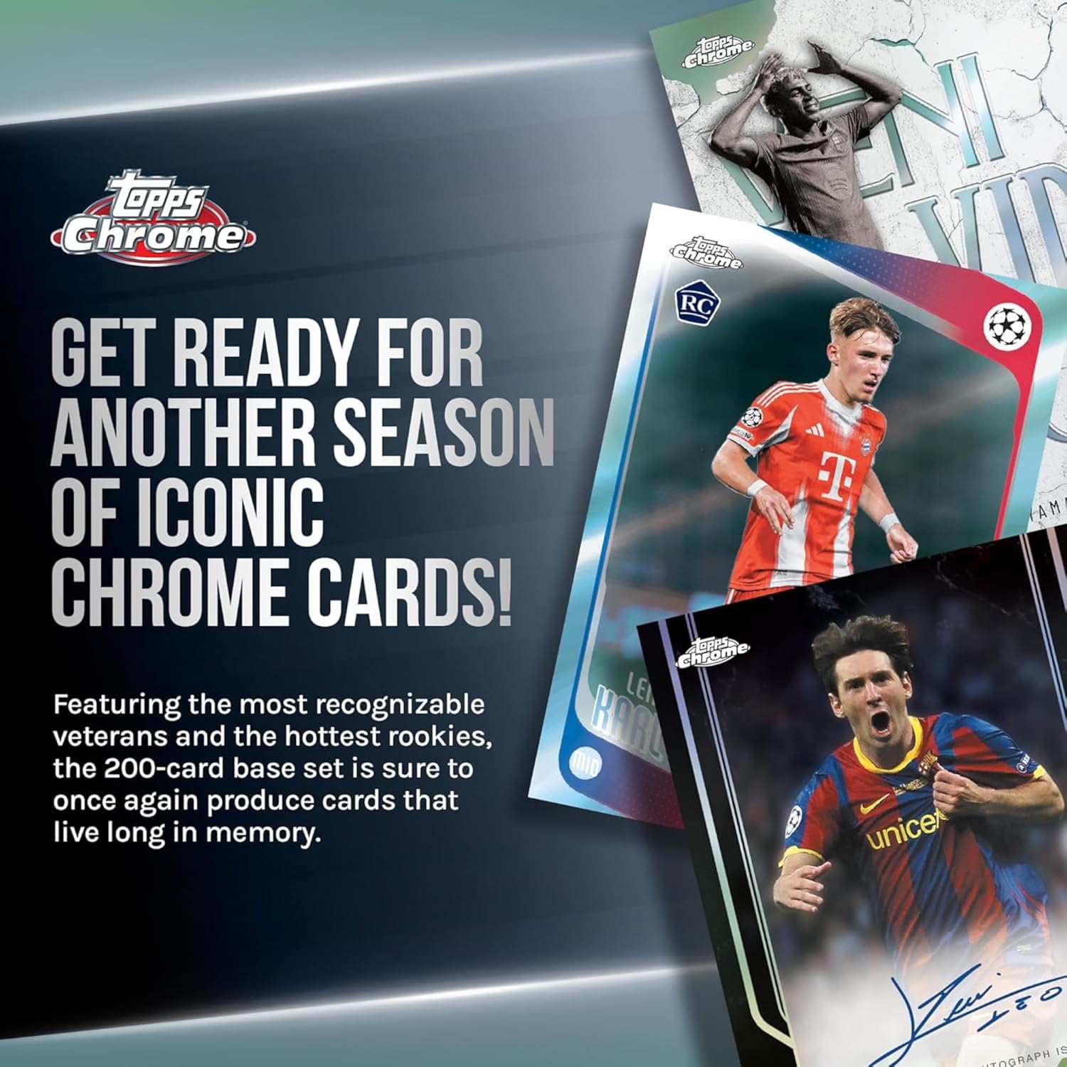 Topps UEFA Club Competitions Chrome 2025/26 Hanger Pack Trading Cards, 15 Cards Per Pack, Exclusive Pulsar Parallels, Autograph Chase Cards, Official UEFA Football Collectibles