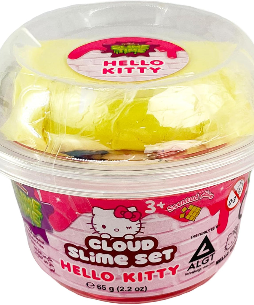 SlimeTime Hello Kitty Single Can - Cloud Slime for Girls and Boys With Various Slime Add-ins,Stress Relief Toy for Kids, Education,School,Party Favor,Gift for Birthday & Christmas