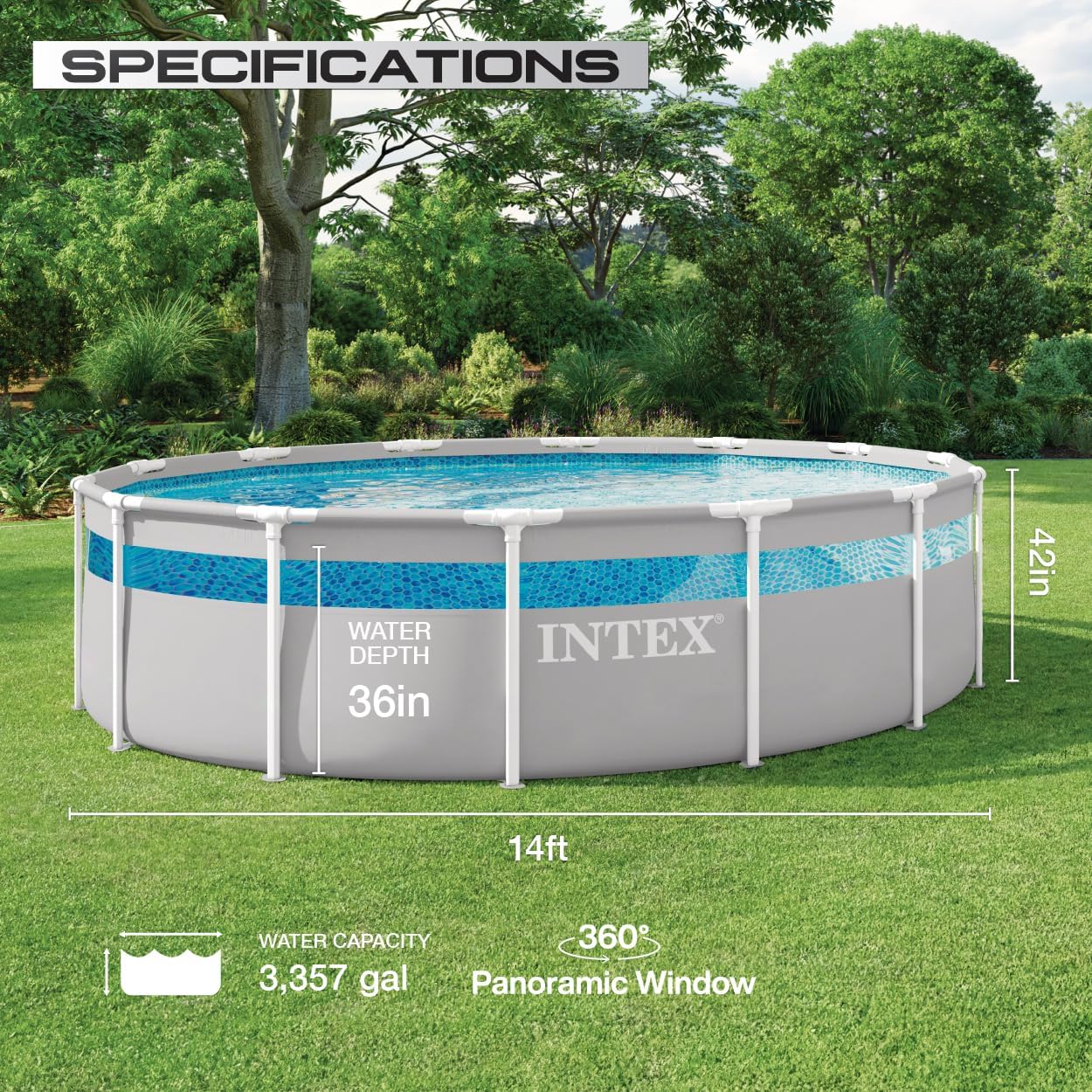 PRISM FRAMETH CLEARVIEW PREMIUM POOL SET 4.27x1.07mt.AGES 6+