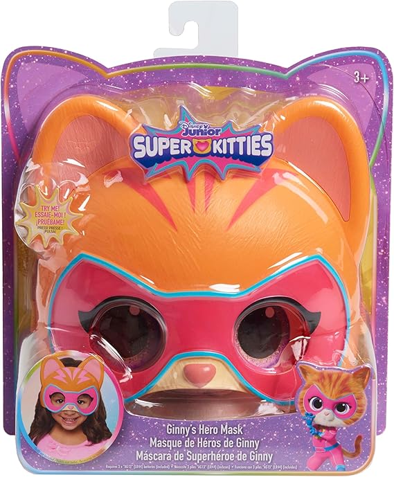 Just Play Disney Junior SuperKitties Ginny Hero Mask, Lights and Sounds Role Play Mask, Kids 3+