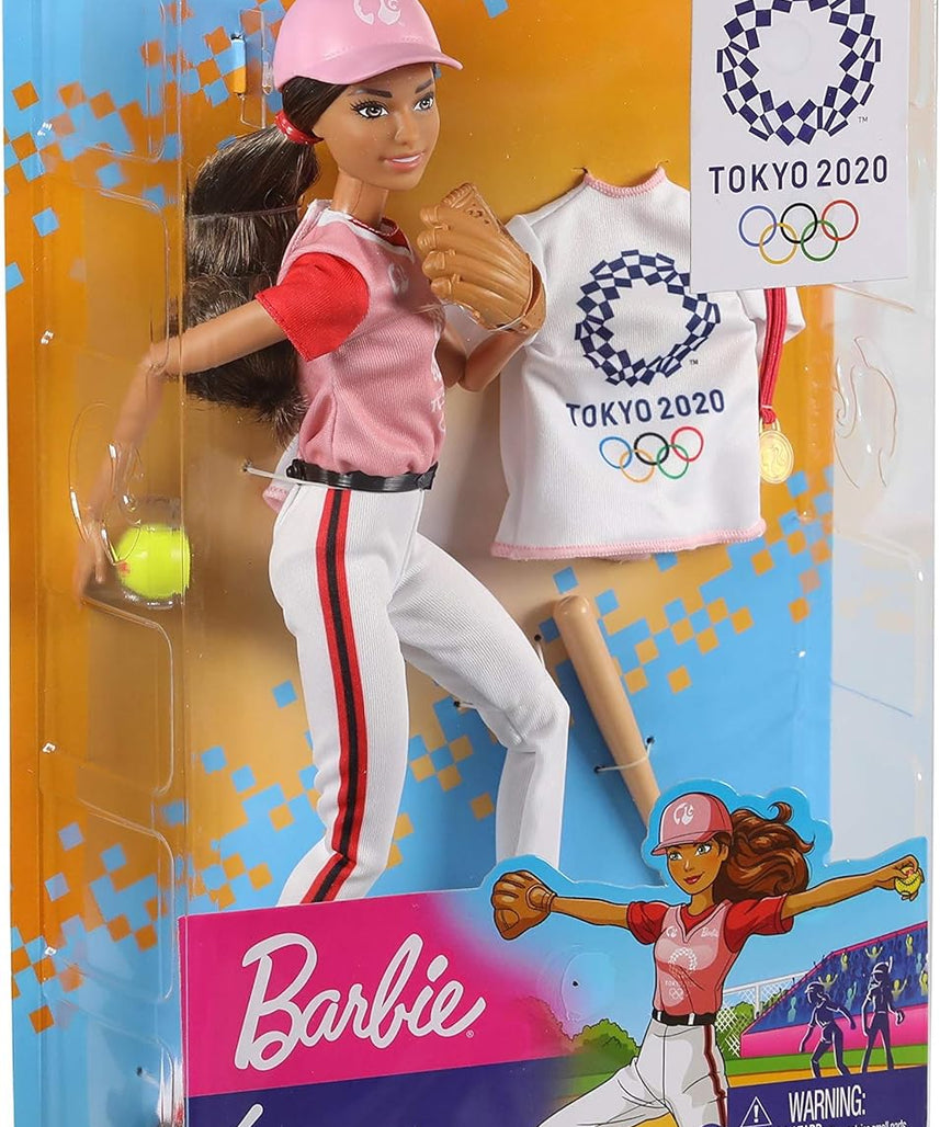 Barbie Tokyo 2020 Olympic Softball Doll Set - Uniform, Jacket, Medal & Accessories for Ages 3+