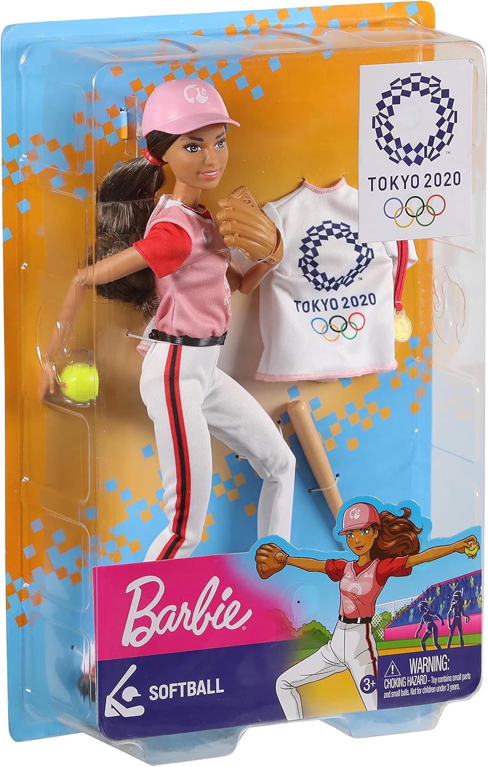 Barbie Tokyo 2020 Olympic Softball Doll Set - Uniform, Jacket, Medal & Accessories for Ages 3+