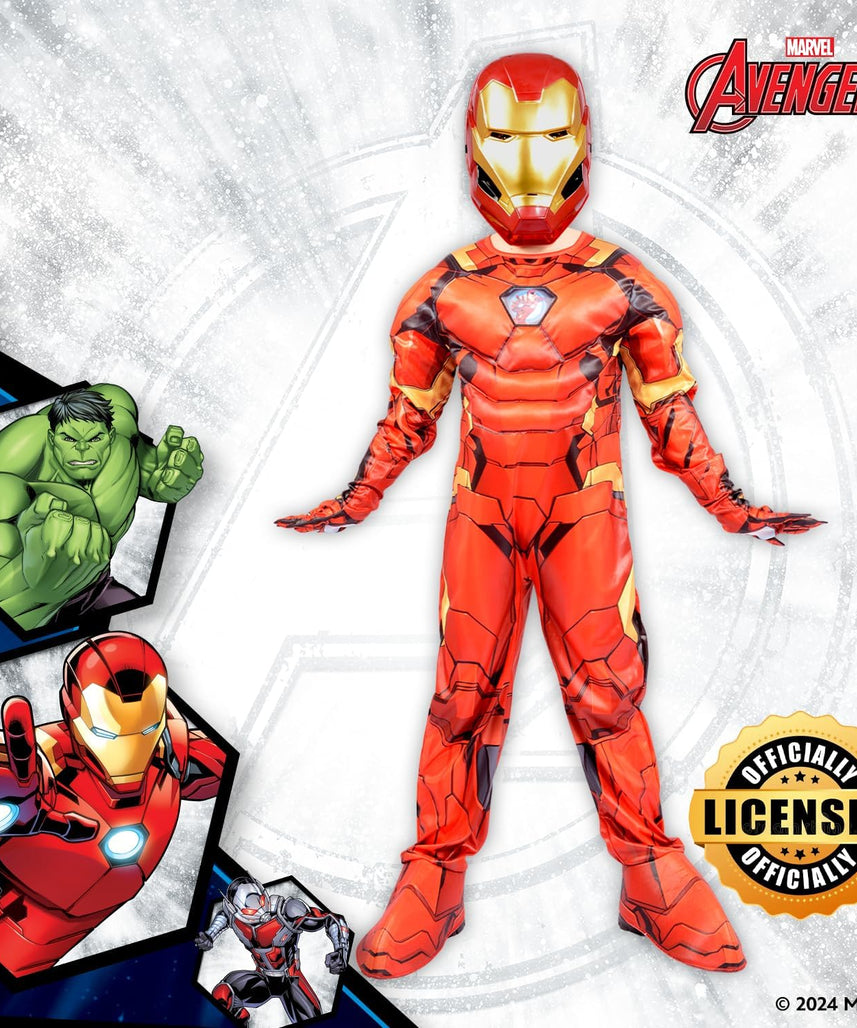 Party Centre Marvel Avengers Iron Man Deluxe Costume, 5-6 years