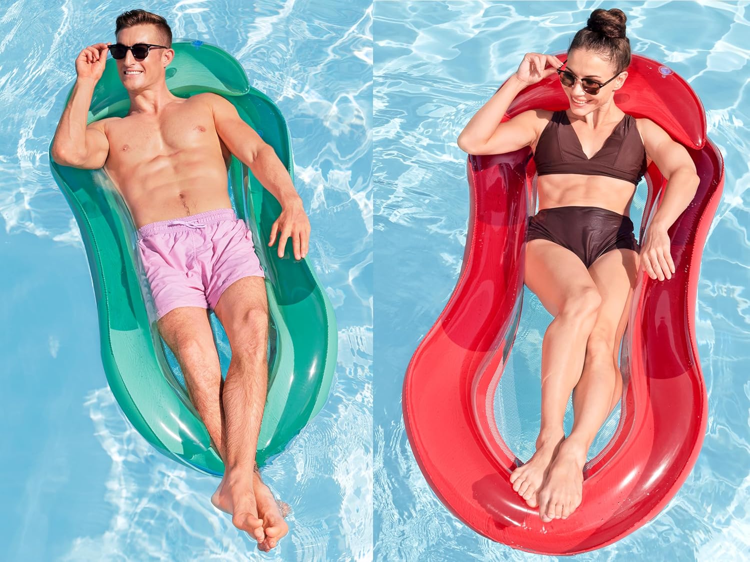 Bestway Inflatable Aqua Lounge, Floating Swimming Pool Float for Adults, Assorted Colours